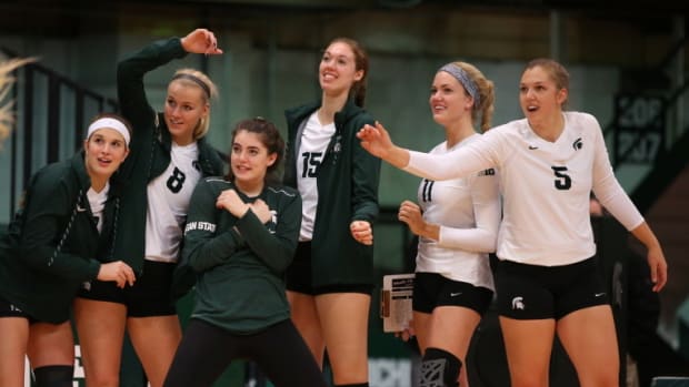 Michigan State volleyball (PHOTO:  MSU SID)